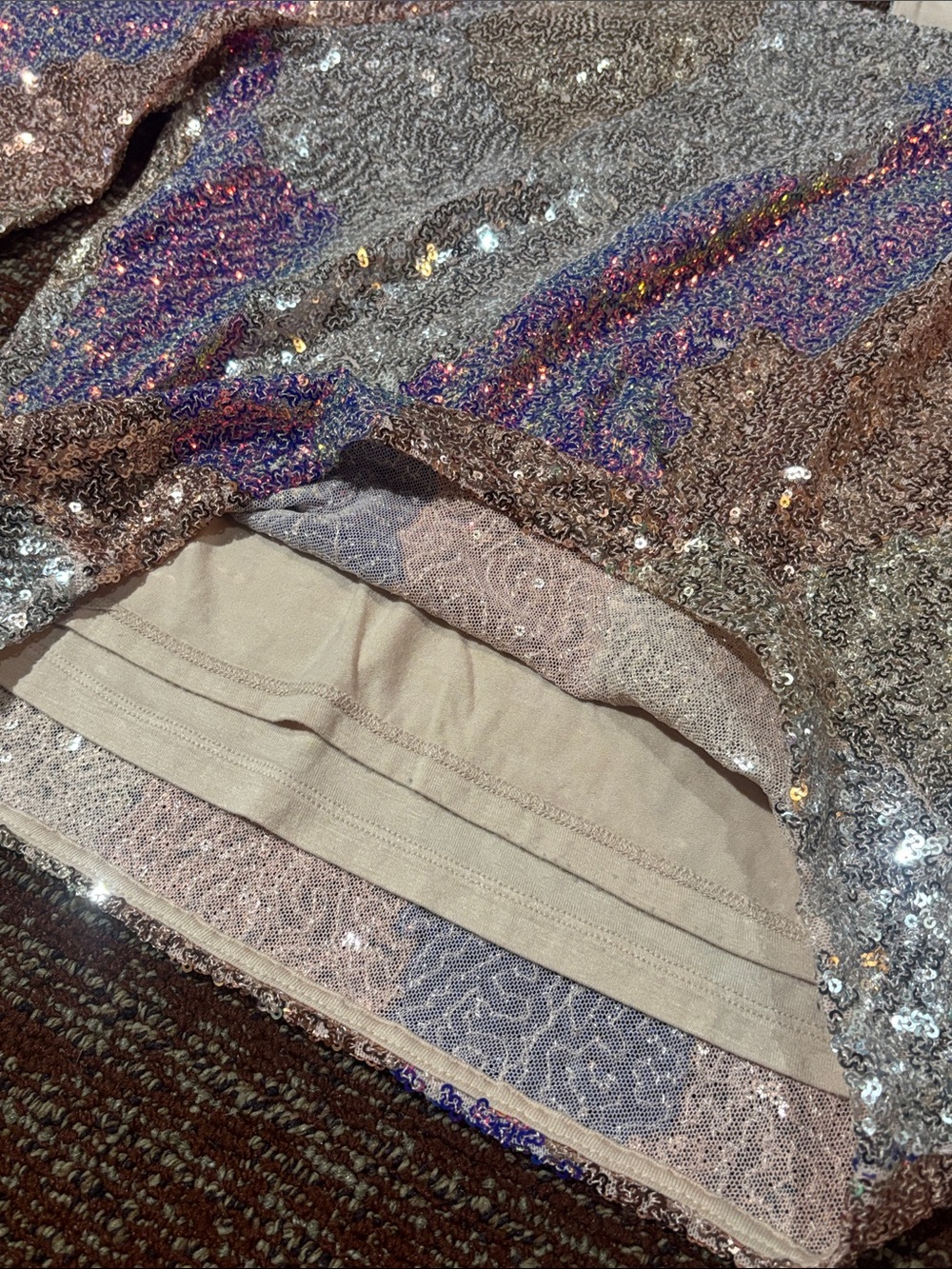 Anthropologie Saltwater luxe long sleeve statement sleeve metallic sequin crop S - Picture 4 of 16
